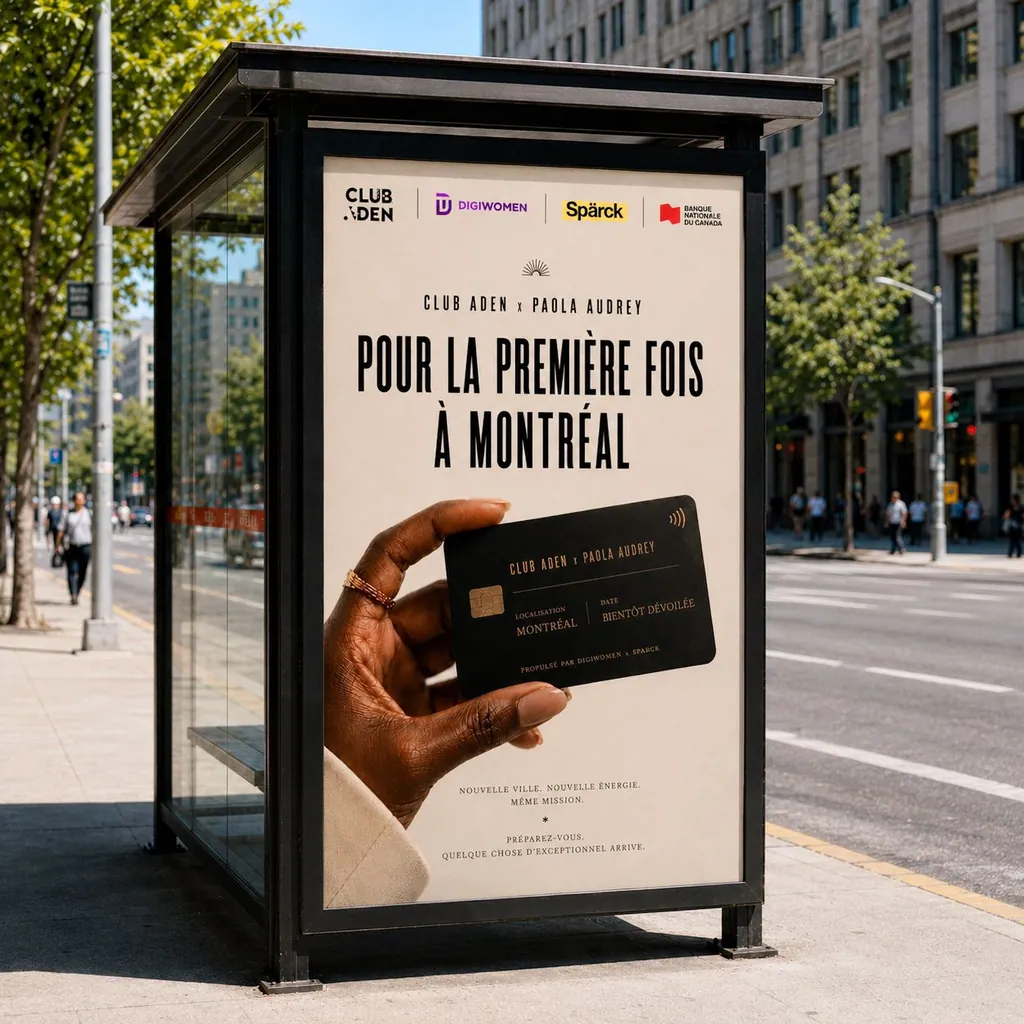 Visuel de campagne : « Pour la première fois à Montréal », Club ADEN × DigiWomen × Sparck.