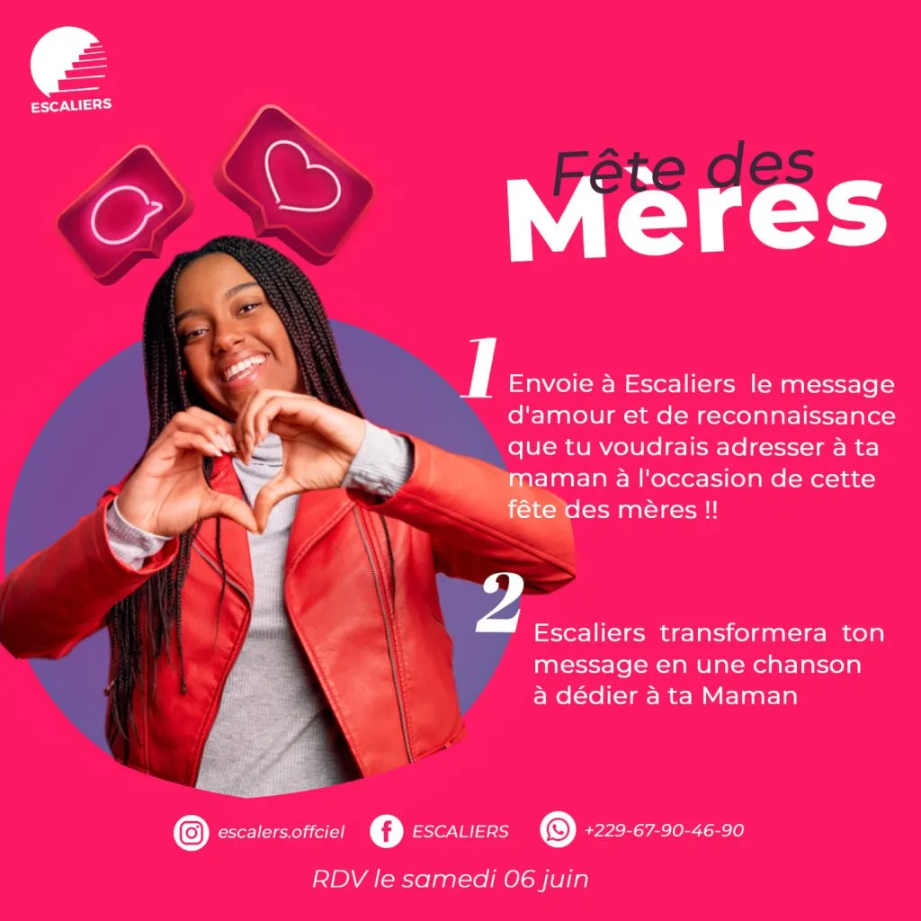 Post fête des mères : « Escaliers transforme ton message en une chanson à dédier à ta maman ». Visuel d’archive Escaliers.